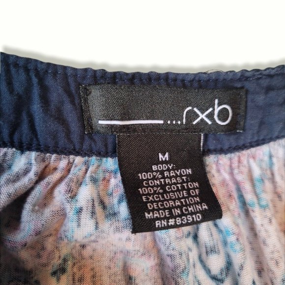 RXB Sleeveless Boho Print Rayon Pullover Tunic Top w/ Tassels Sz M - Picture 5 of 7